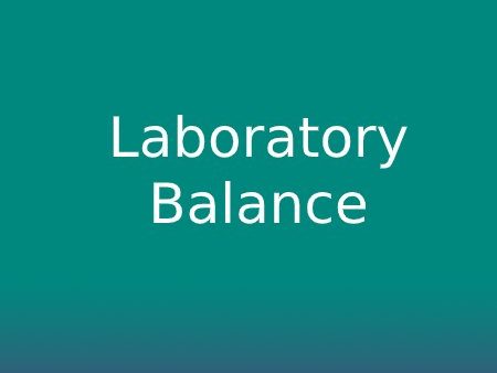 Laboratory Balance